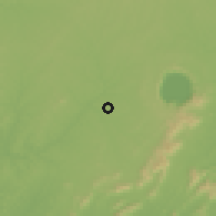 Shaded relief of the 60 km around Bekwai, drawn from the GMTED2010 grid