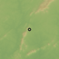 Shaded relief of the 60 km around Bibiani, drawn from the GMTED2010 grid