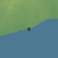 Shaded relief of the 60 km around Cape Coast, drawn from the GMTED2010 grid