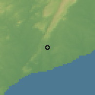 Shaded relief of the 60 km around Dome, drawn from the GMTED2010 grid