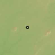 Shaded relief of the 60 km around Duayaw Nkwanta, drawn from the GMTED2010 grid