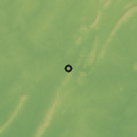 Shaded relief of the 60 km around Dunkwa, drawn from the GMTED2010 grid
