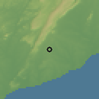 Shaded relief of the 60 km around Adenta East, drawn from the GMTED2010 grid