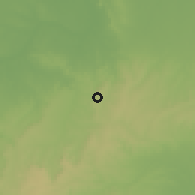 Shaded relief of the 60 km around Kintapo, drawn from the GMTED2010 grid