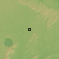 Shaded relief of the 60 km around Konongo, drawn from the GMTED2010 grid