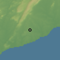 Shaded relief of the 60 km around Madina, drawn from the GMTED2010 grid