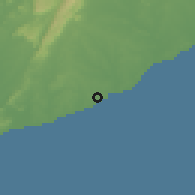 Shaded relief of the 60 km around Nungua, drawn from the GMTED2010 grid