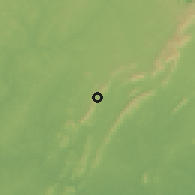 Shaded relief of the 60 km around Obuasi, drawn from the GMTED2010 grid