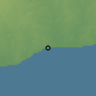 Shaded relief of the 60 km around Saltpond, drawn from the GMTED2010 grid