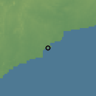 Shaded relief of the 60 km around Sekondi, drawn from the GMTED2010 grid