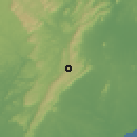 Shaded relief of the 60 km around Akropong, drawn from the GMTED2010 grid