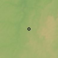 Shaded relief of the 60 km around Wenchi, drawn from the GMTED2010 grid