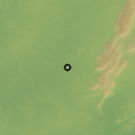 Shaded relief of the 60 km around Akwatia, drawn from the GMTED2010 grid