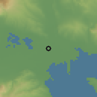 Shaded relief of the 53 km around Ádendron, drawn from the GMTED2010 grid