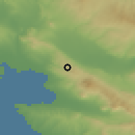 Shaded relief of the 53 km around Asvestokhórion, drawn from the GMTED2010 grid