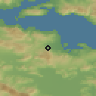 Shaded relief of the 54 km around Atalánti, drawn from the GMTED2010 grid