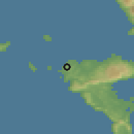 Shaded relief of the 53 km around Auliótai, drawn from the GMTED2010 grid