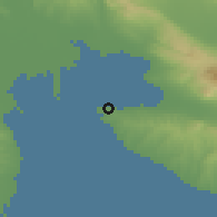 Shaded relief of the 53 km around Ayía Triás, drawn from the GMTED2010 grid