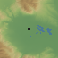 Shaded relief of the 53 km around Áyios Loukás, drawn from the GMTED2010 grid