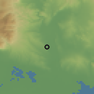 Shaded relief of the 53 km around Áyios Pétros, drawn from the GMTED2010 grid