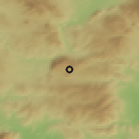 Shaded relief of the 53 km around Deskáti, drawn from the GMTED2010 grid