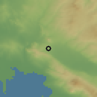 Shaded relief of the 53 km around Drimós, drawn from the GMTED2010 grid