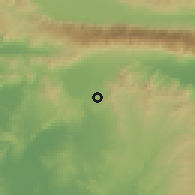 Shaded relief of the 53 km around Drosáton, drawn from the GMTED2010 grid