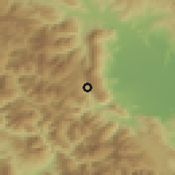 Shaded relief of the 53 km around Eláti, drawn from the GMTED2010 grid