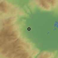 Shaded relief of the 53 km around Episkopí, drawn from the GMTED2010 grid