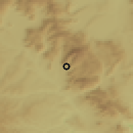 Shaded relief of the 53 km around Erátira, drawn from the GMTED2010 grid