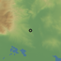 Shaded relief of the 53 km around Europós, drawn from the GMTED2010 grid