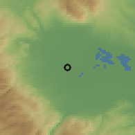 Shaded relief of the 53 km around Akrolímni, drawn from the GMTED2010 grid