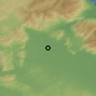Shaded relief of the 53 km around Fálanna, drawn from the GMTED2010 grid