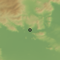 Shaded relief of the 53 km around Farkadón, drawn from the GMTED2010 grid