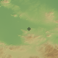 Shaded relief of the 54 km around Fársala, drawn from the GMTED2010 grid