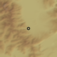 Shaded relief of the 53 km around Flórina, drawn from the GMTED2010 grid