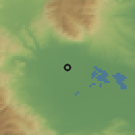 Shaded relief of the 53 km around Galatádes, drawn from the GMTED2010 grid