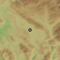Shaded relief of the 53 km around Kardamítsia, drawn from the GMTED2010 grid