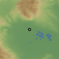 Shaded relief of the 53 km around Kariótissa, drawn from the GMTED2010 grid