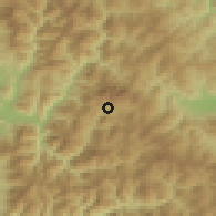 Shaded relief of the 54 km around Karpenísion, drawn from the GMTED2010 grid