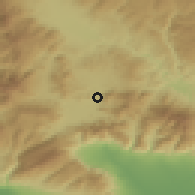 Shaded relief of the 53 km around Káto Neurokópion, drawn from the GMTED2010 grid