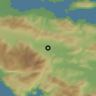 Shaded relief of the 54 km around Káto Tithoréa, drawn from the GMTED2010 grid