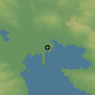 Shaded relief of the 53 km around Khalástra, drawn from the GMTED2010 grid