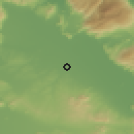 Shaded relief of the 53 km around Khálki, drawn from the GMTED2010 grid