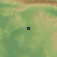 Shaded relief of the 53 km around Khérso, drawn from the GMTED2010 grid