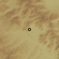 Shaded relief of the 53 km around Khlói, drawn from the GMTED2010 grid