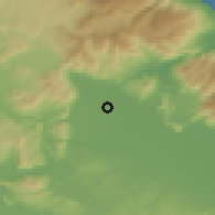 Shaded relief of the 53 km around Ambelón, drawn from the GMTED2010 grid