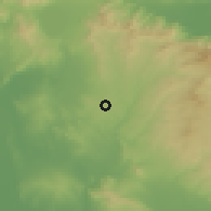 Shaded relief of the 53 km around Kilkís, drawn from the GMTED2010 grid