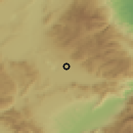 Shaded relief of the 53 km around Klítos, drawn from the GMTED2010 grid