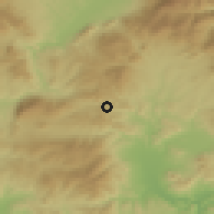 Shaded relief of the 53 km around Kranéa Elassónos, drawn from the GMTED2010 grid